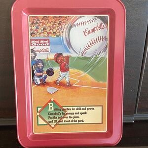 💥SALE Campbell's Baseball Themed Metal Tray 1996